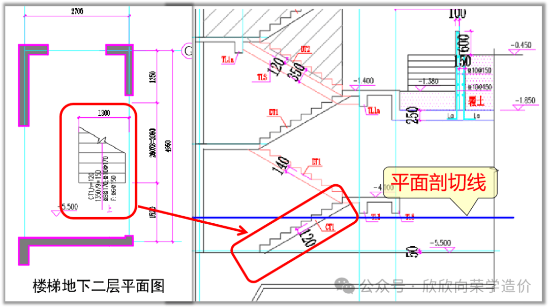 梯子cad平面图,cad梯步平面图怎么画